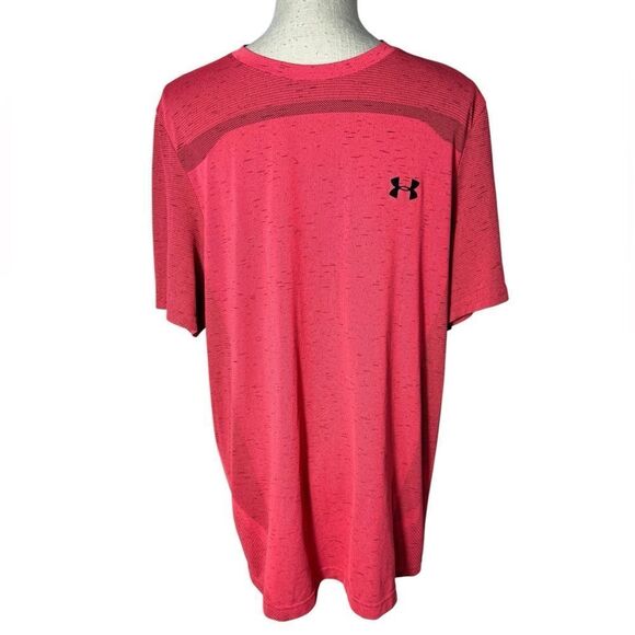 Under Armour Men’s Pink Seamless Fitted Breathable Short Sleeve Tee - Picture 3 of 8